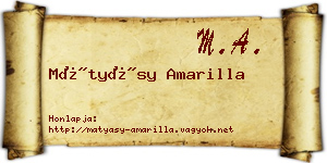 Mátyásy Amarilla névjegykártya